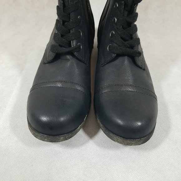 MIA Womens Size 9 Lace Up Heeled Combat Boots Black - Picture 2 of 6